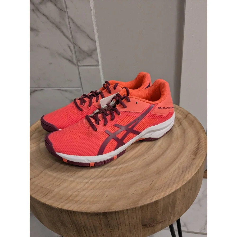 ASICS GEL-Solution Speed 3 Coral Pink Purple‎ Womens Tennis Shoes C606Y NEW